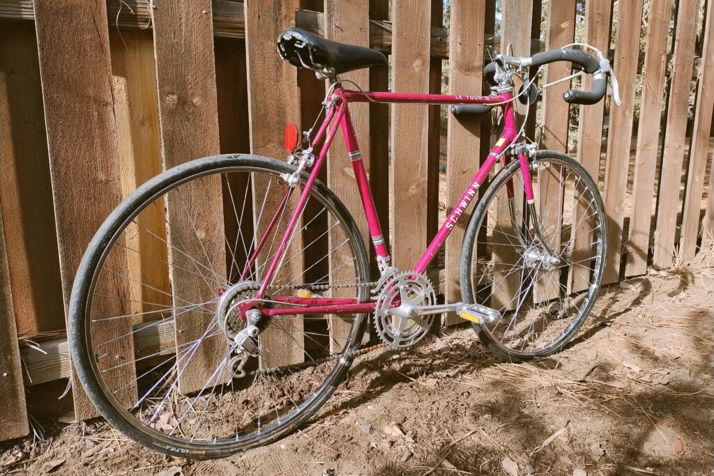 Rear profile view of a 1977 Schwinn Le Tour II.