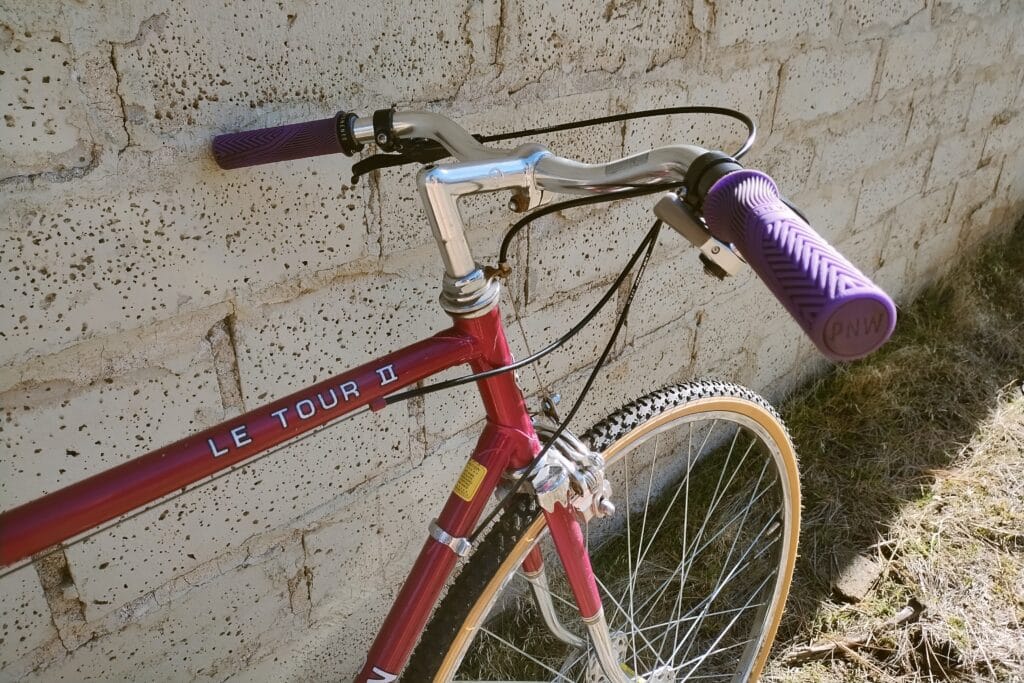 1977 Schwinn Le Tour II converted to flat bars and thumb shifters.